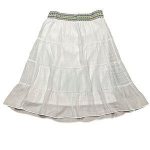 iZ Byer Girl Tiered Boho Midi Skirt - Multicolor Elastic Waist Band - Girls Sz L
